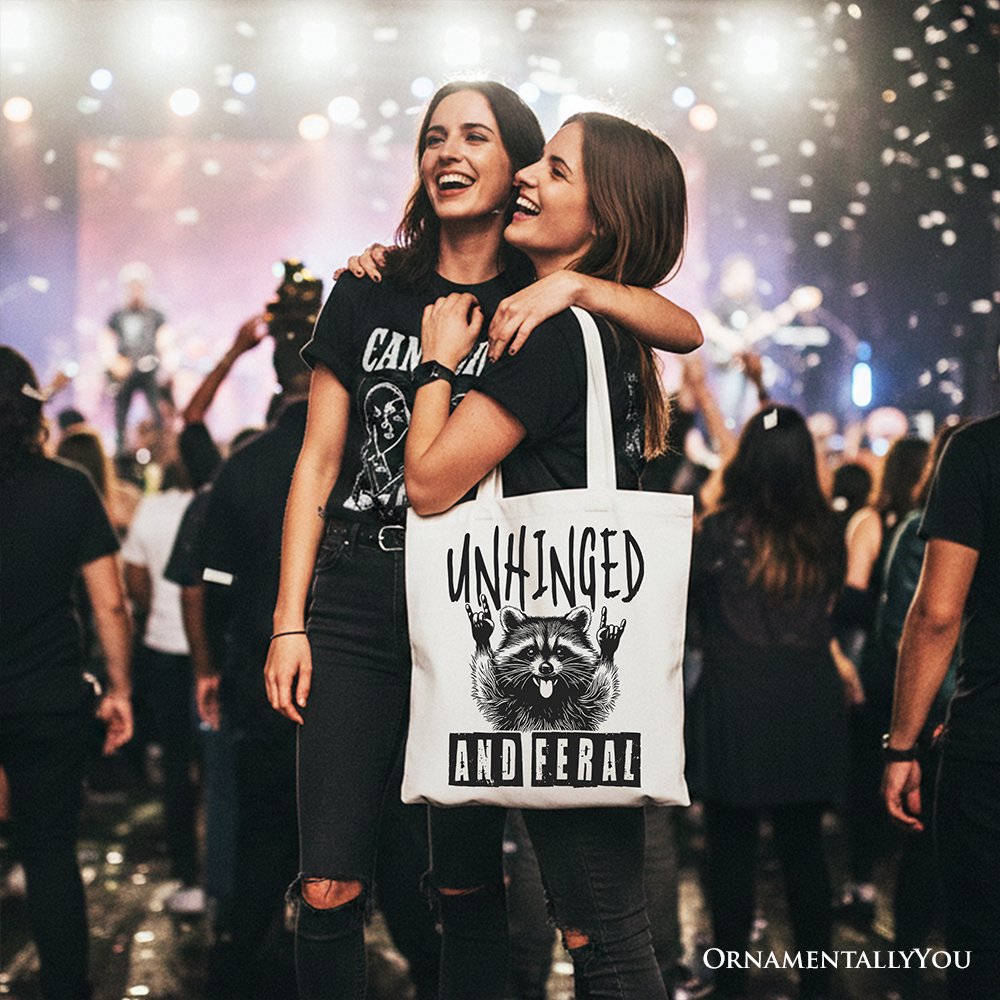 Unhinged and Feral Raccoon Canvas Tote Bag