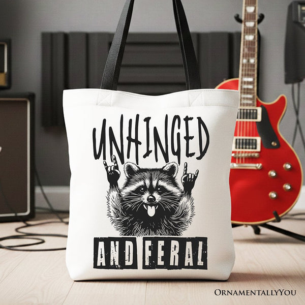 Unhinged and Feral Raccoon Canvas Tote Bag