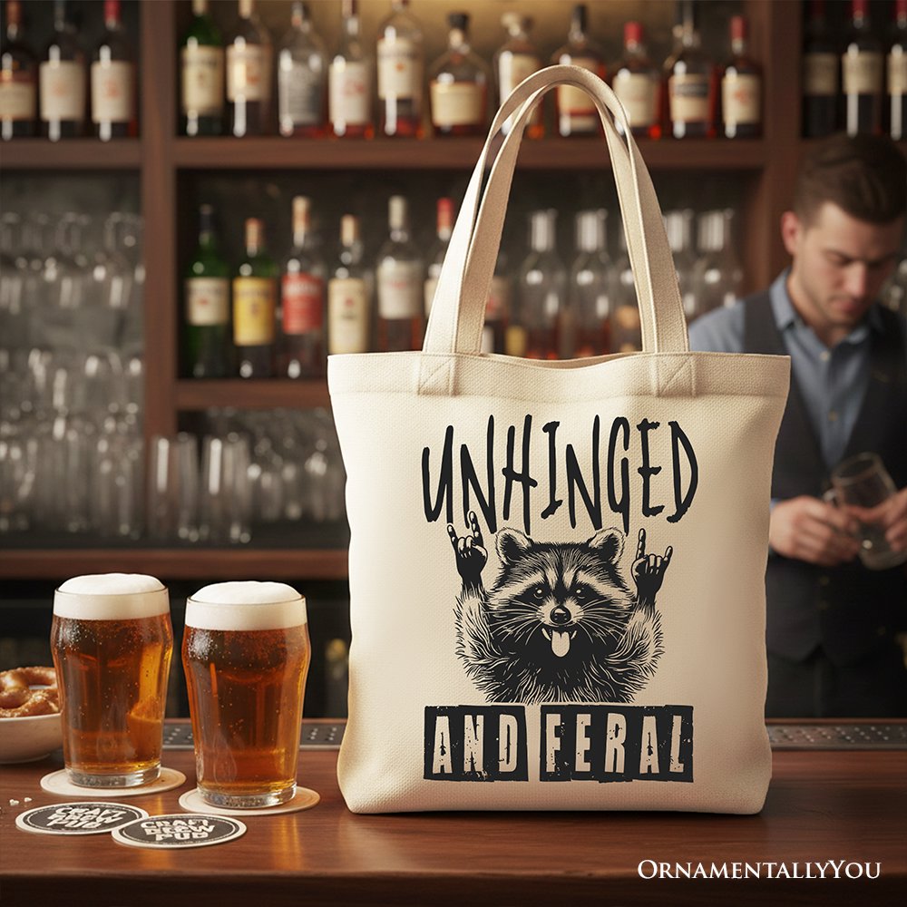 Unhinged and Feral Raccoon Canvas Tote Bag