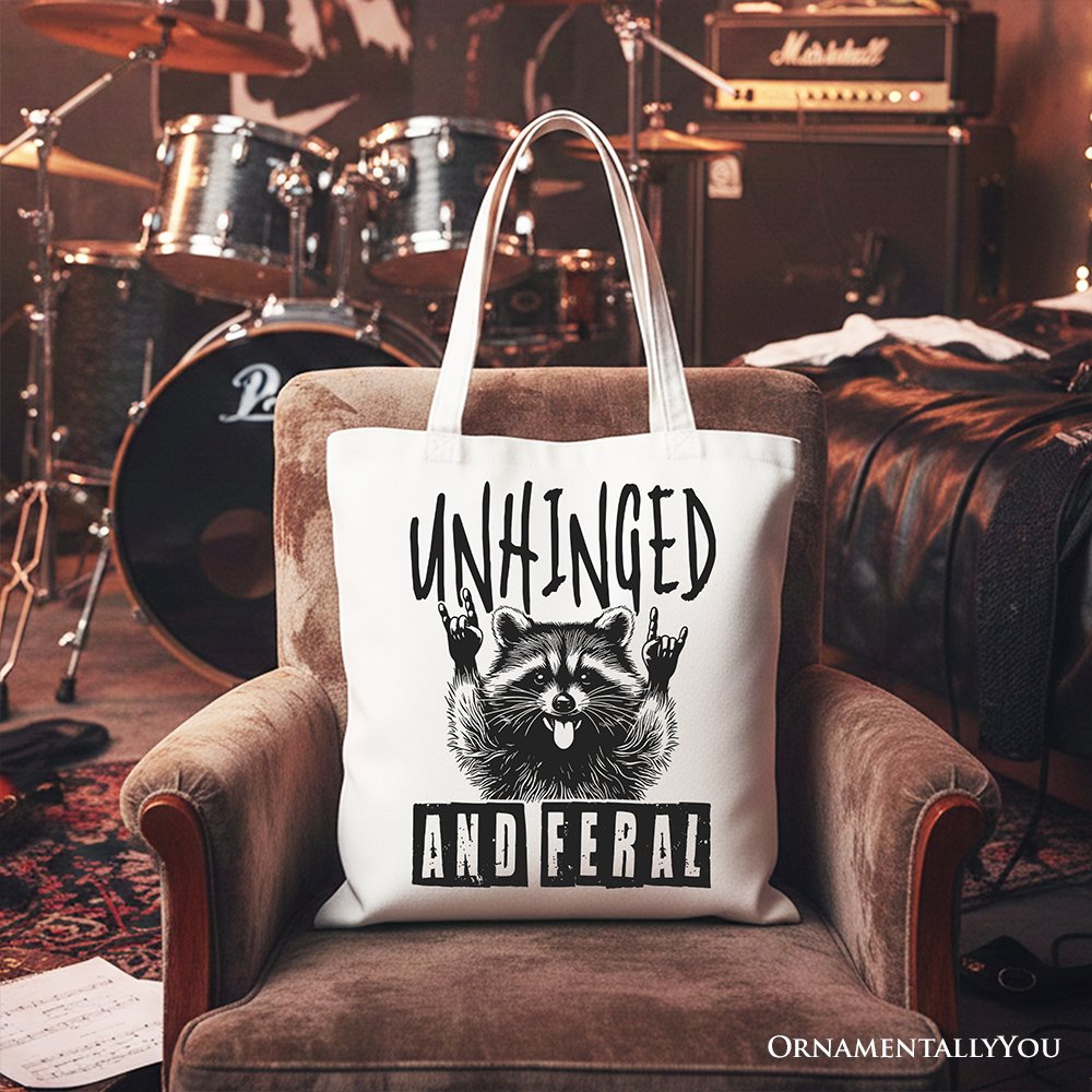 Unhinged and Feral Raccoon Canvas Tote Bag