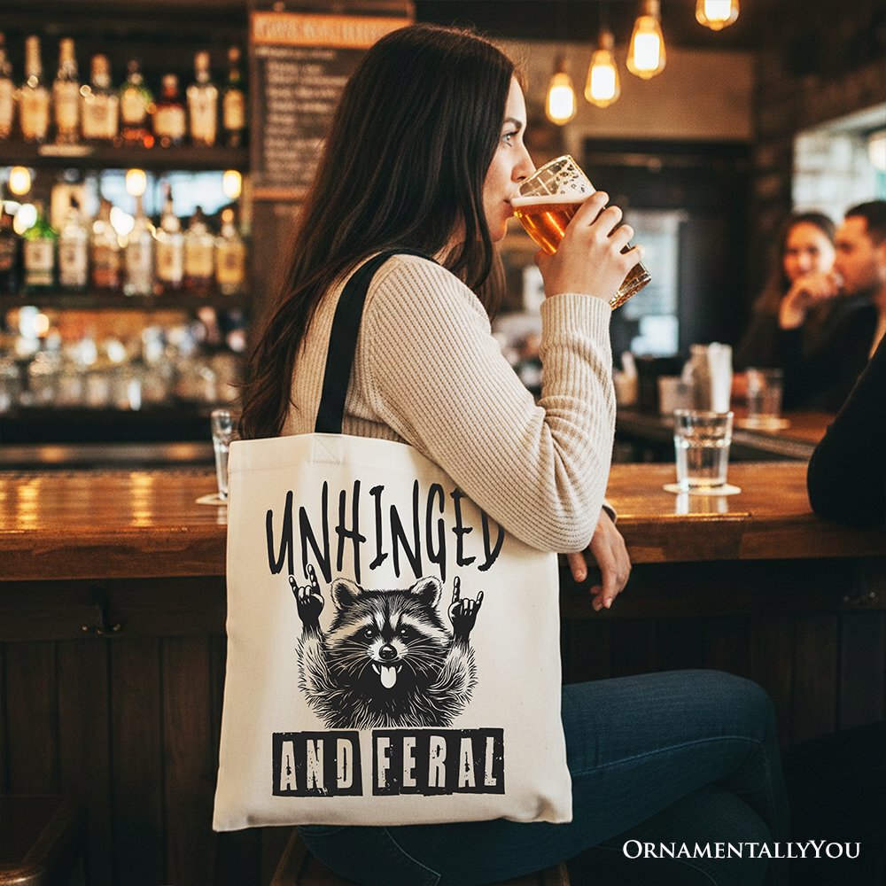 Unhinged and Feral Raccoon Canvas Tote Bag
